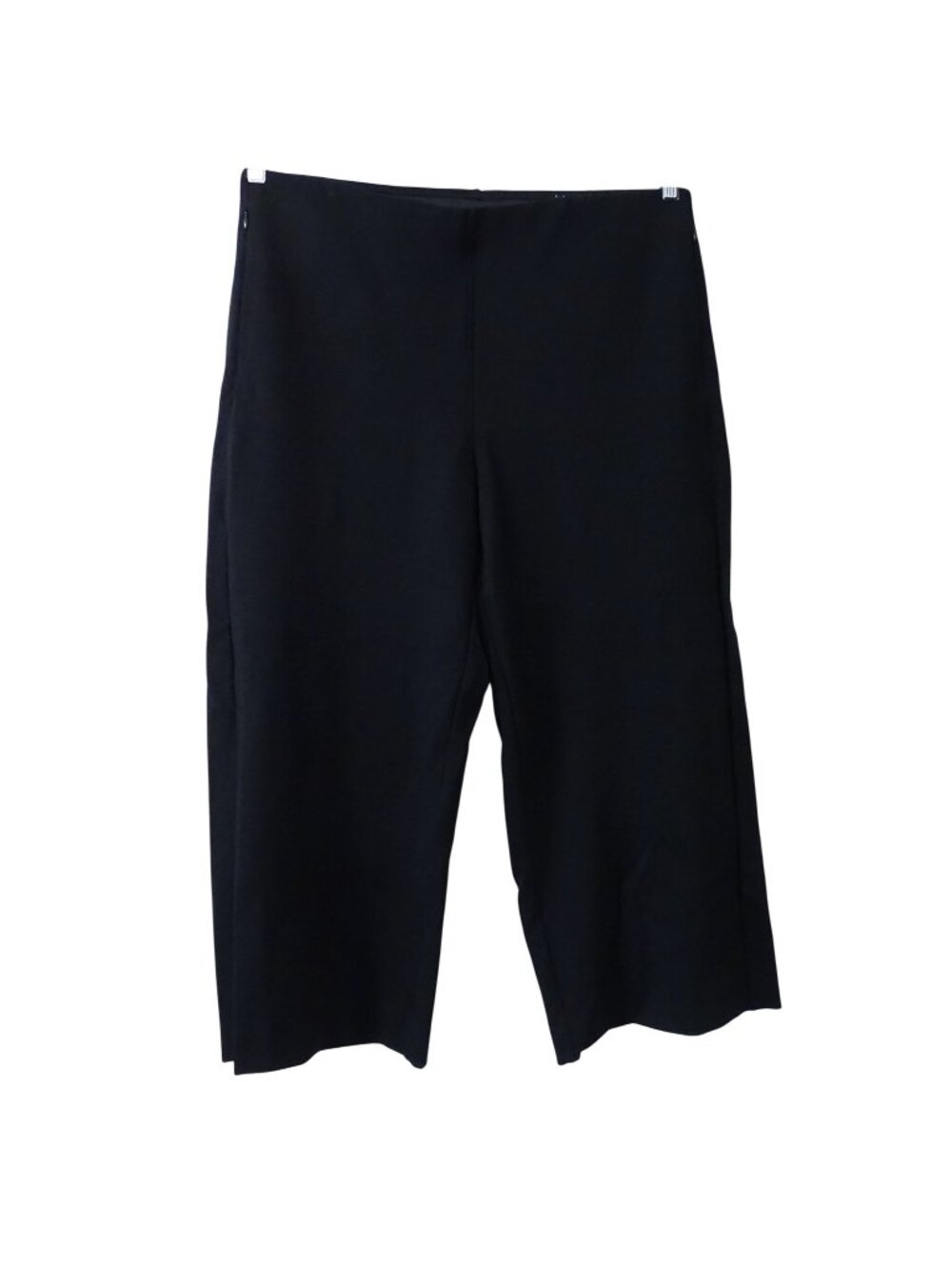 Chicos Black Wide Leg Ankle Pants Women Size 16 R Stretch High Waist Minimalist